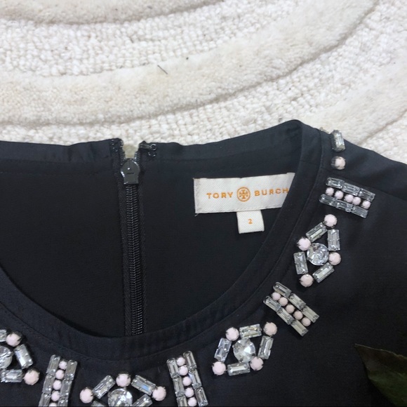 Tory Burch Vesper Jewel Embellished Woven Silk Top Blouse - Picture 5 of 6